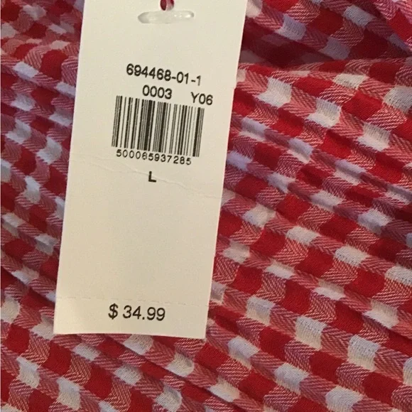 Women’s size large new with tags old Navy red and white gingham top/blouse - Picture 8 of 9